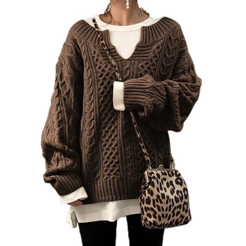 Knitted Twist Sweater Casual Knit Sweater 9 Colors