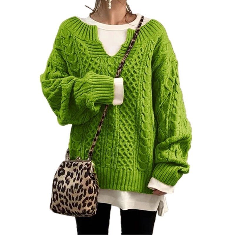 Knitted Twist Sweater Casual Knit Sweater 9 Colors