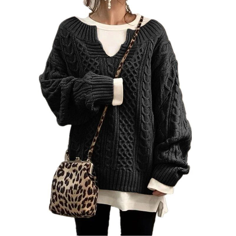 Knitted Twist Sweater Casual Knit Sweater 9 Colors