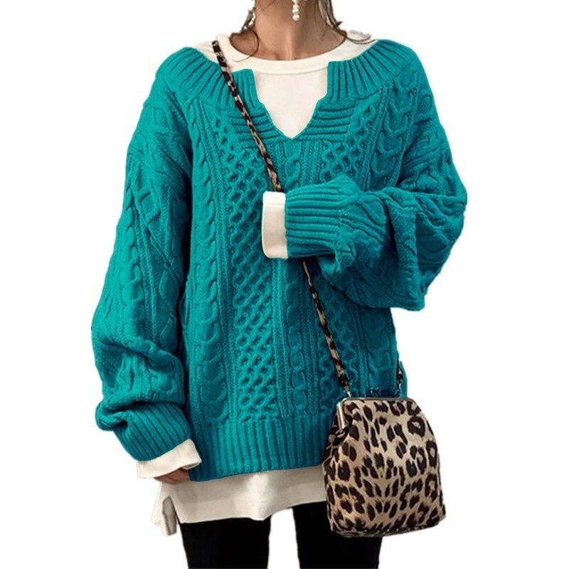 Knitted Twist Sweater Casual Knit Sweater 9 Colors