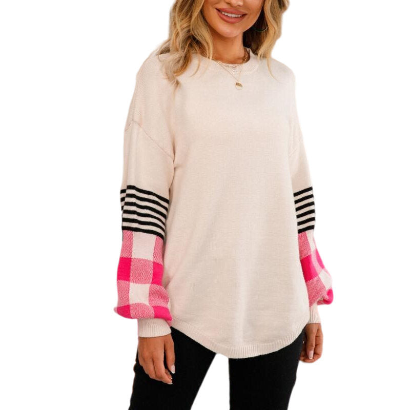 Lantern Sleeve Crew Neck Sweater