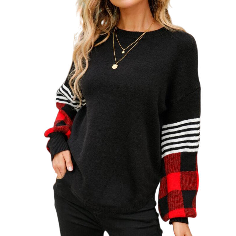 Lantern Sleeve Crew Neck Sweater