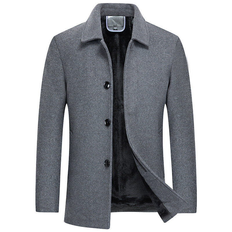 Men's Business Woolen Coat Jacket Outwear