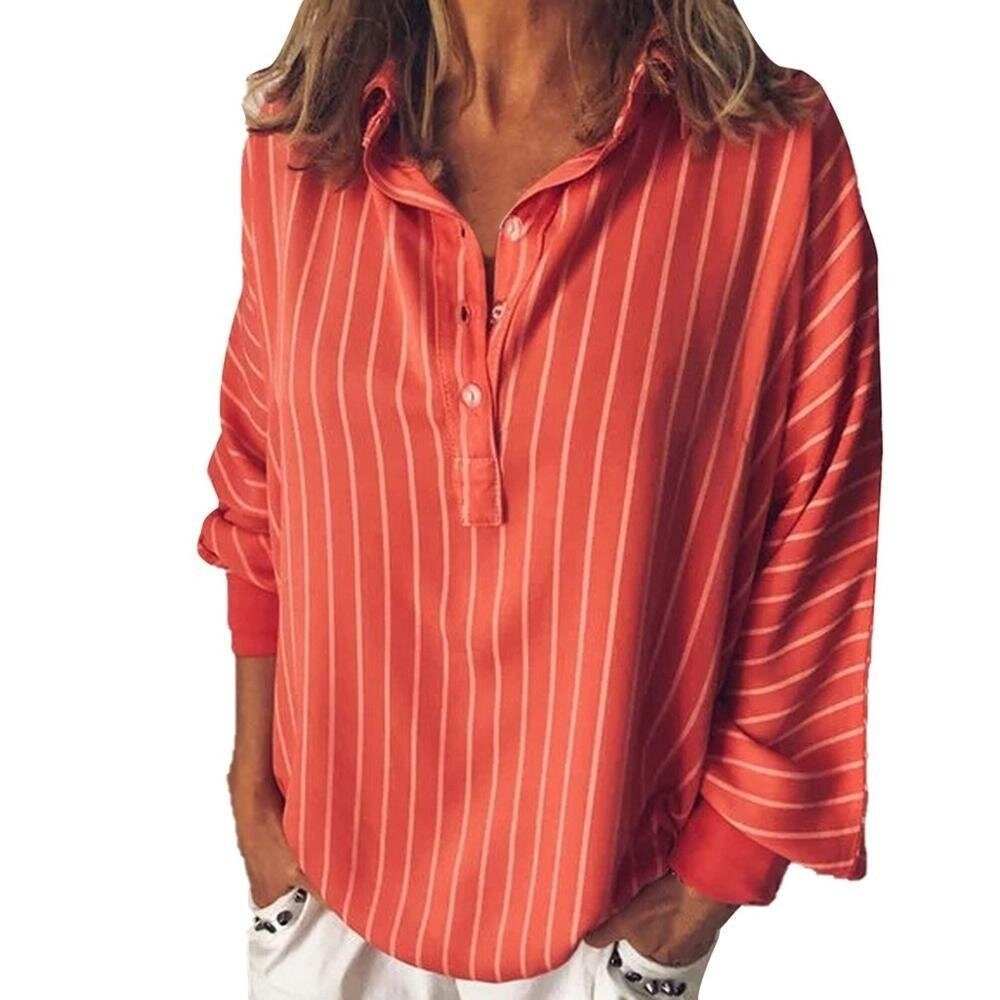 Striped Casual Shirt Tops Long Sleeves Shirt Blouses