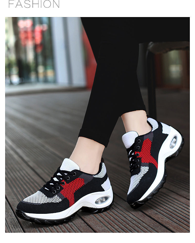 Spring Summer Autumn Women casual Shoes fly weaving Mesh Breathable Air Cushion Sneakers color matching Walking Running Fashion