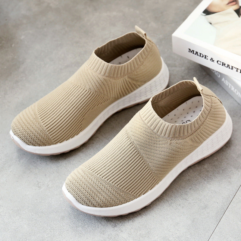 New Flying Woven Casual Socks Shoes Women Breathable Lightweight Mesh Sneaker Soft Sole Spring Summer Autumn Outdoor Comfortable