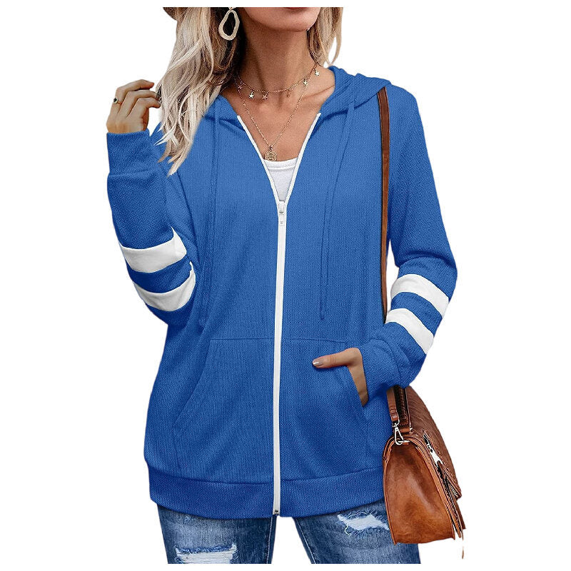 Zip Long Sleeve Hooded Sweatshirt