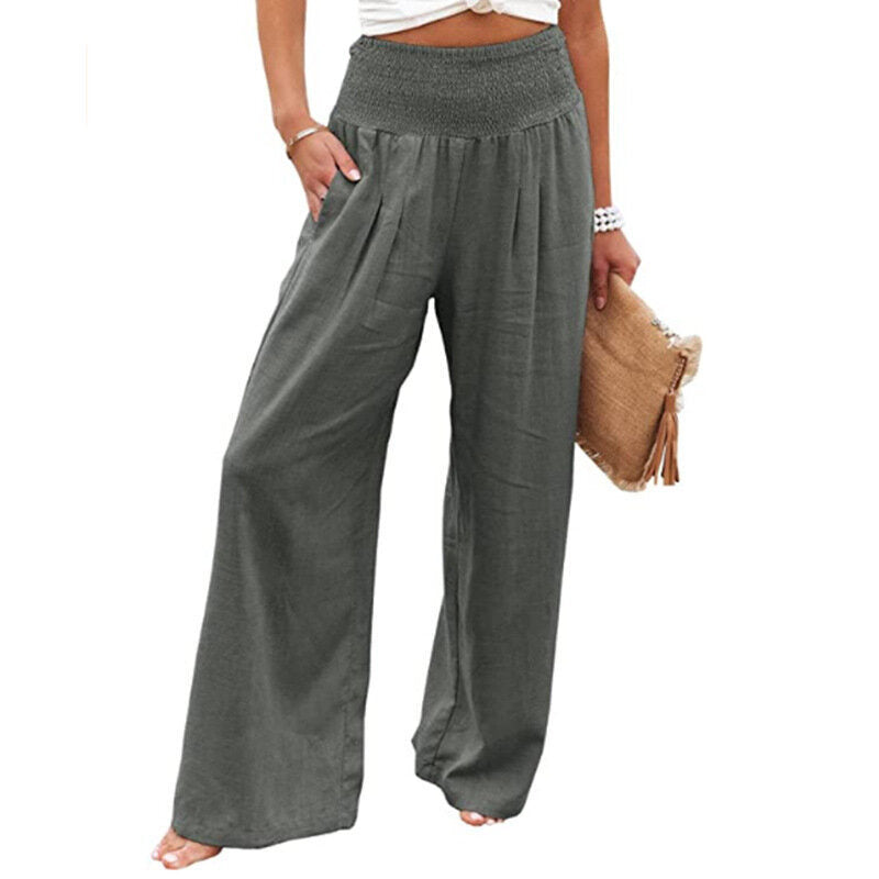 Women's Loose Casual Cotton Linen Wide Pants 6 Colors