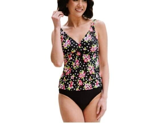 2-Piece Floral Print Deep V Sling Split Swimsuit