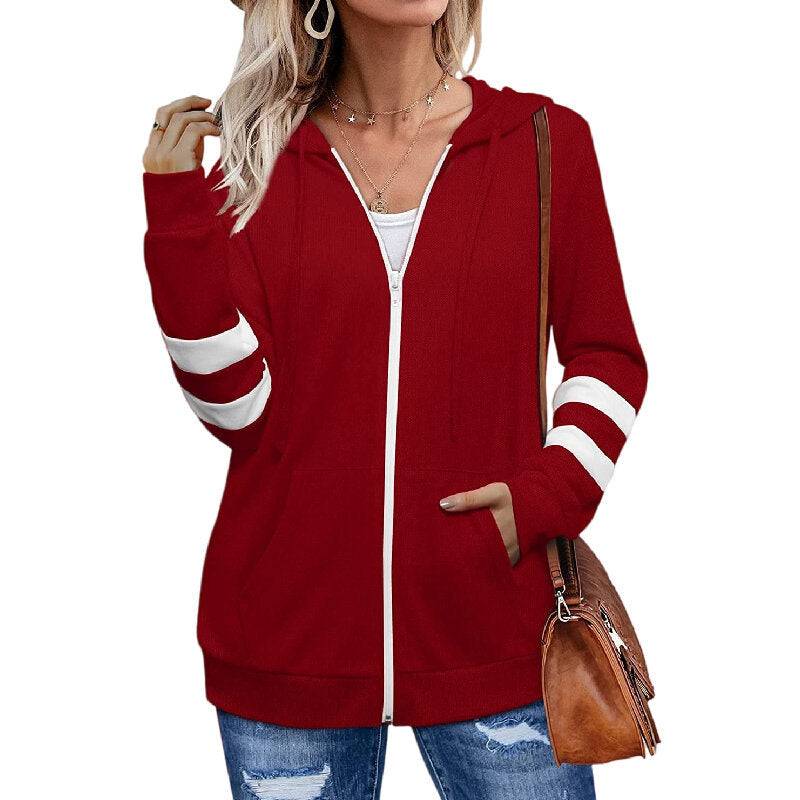 Zip Long Sleeve Hooded Sweatshirt