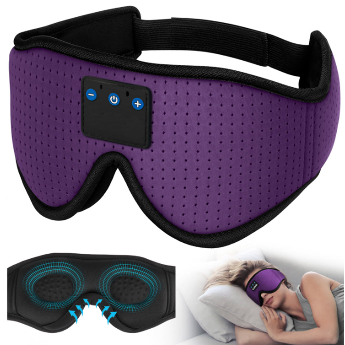 Sleep Eye Mask for Men Women, Concave Molded Night Sleep Mask