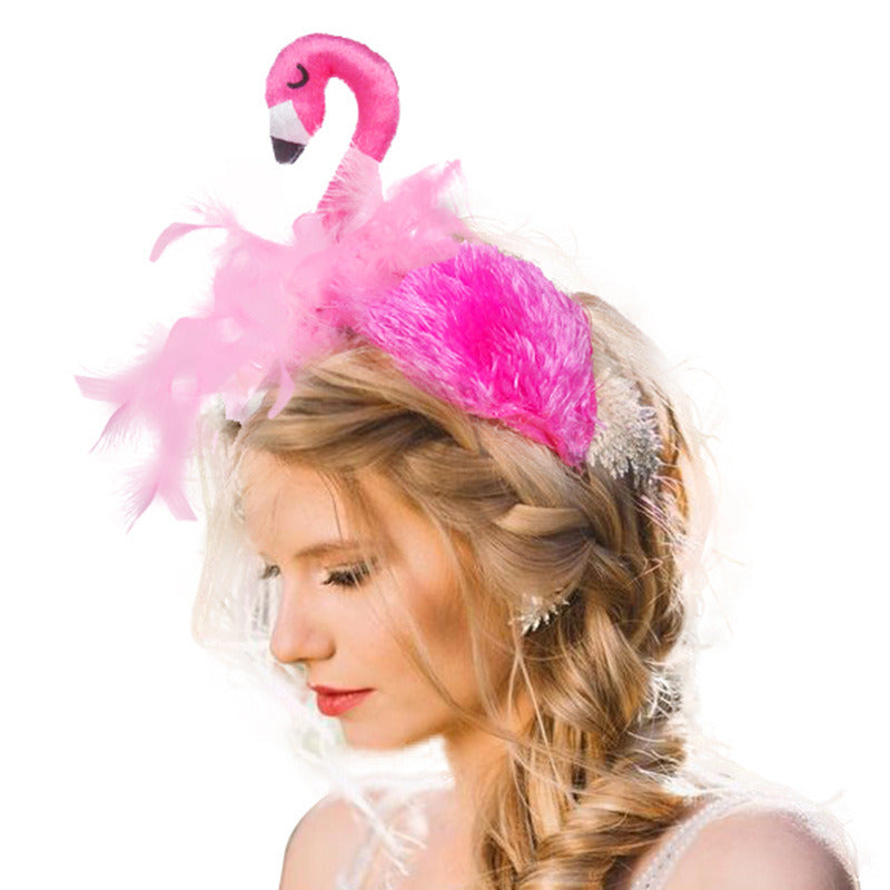 Flamingo Headbands  Halloween Decoration Supplies Hair Hoop Headpiece Cosplay Props