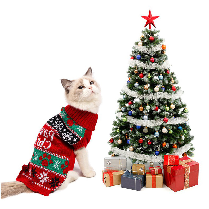 Dog Christmas Sweaters Pet Winter Knitwear Xmas Clothes Classic Warm Coats