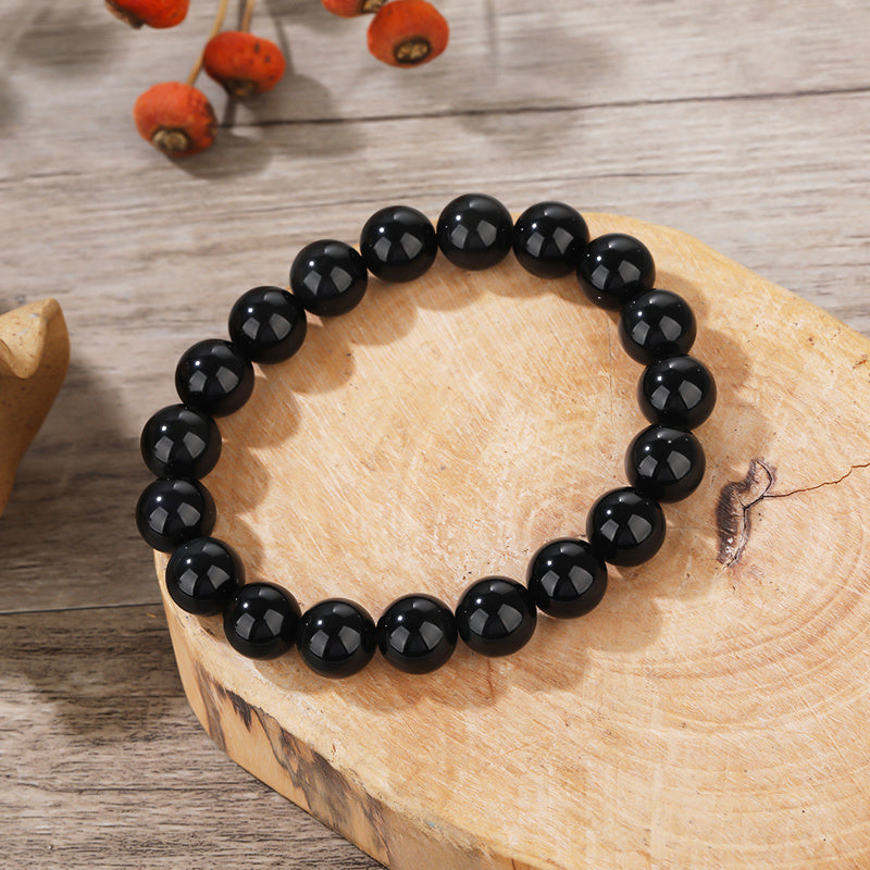 Silver smelling Obsidian Bracelet