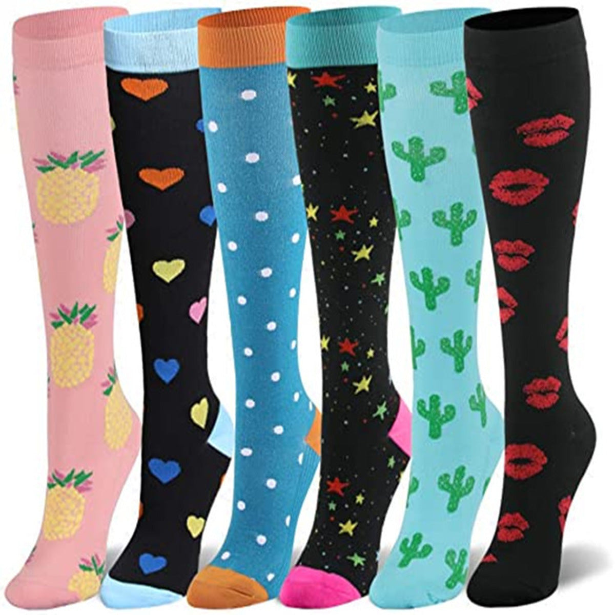 Compression Socks For Women & Men Circulation 6 Pairs For Athletic Running Cycling