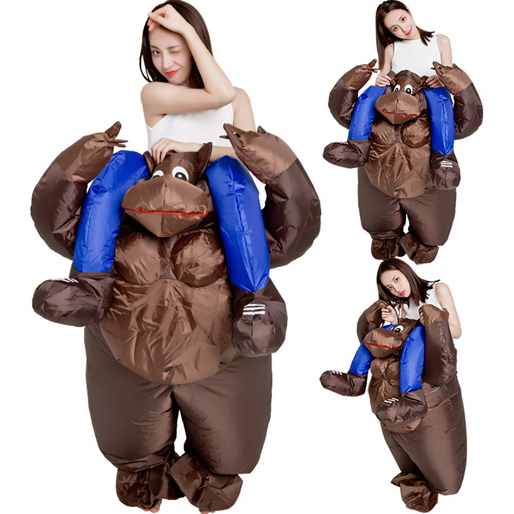 Adult Orangutan Inflatable Costume Halloween Dinosaur Cosplay Animal Anime Fancy Dress Chimpanzee Air Blow Up Carnival Costumes