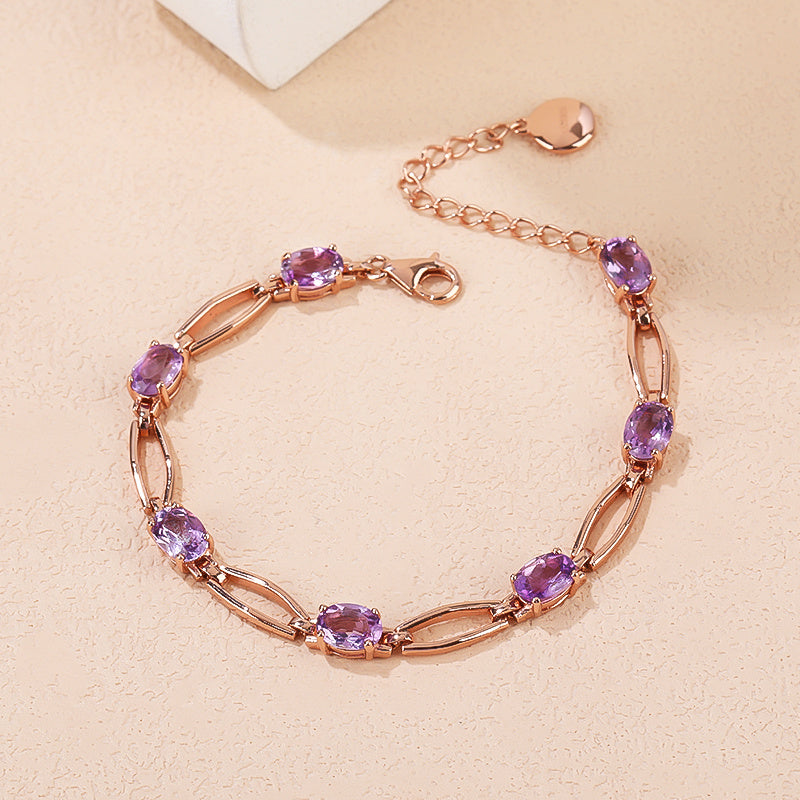 925 Silver Amethyst Bracelet