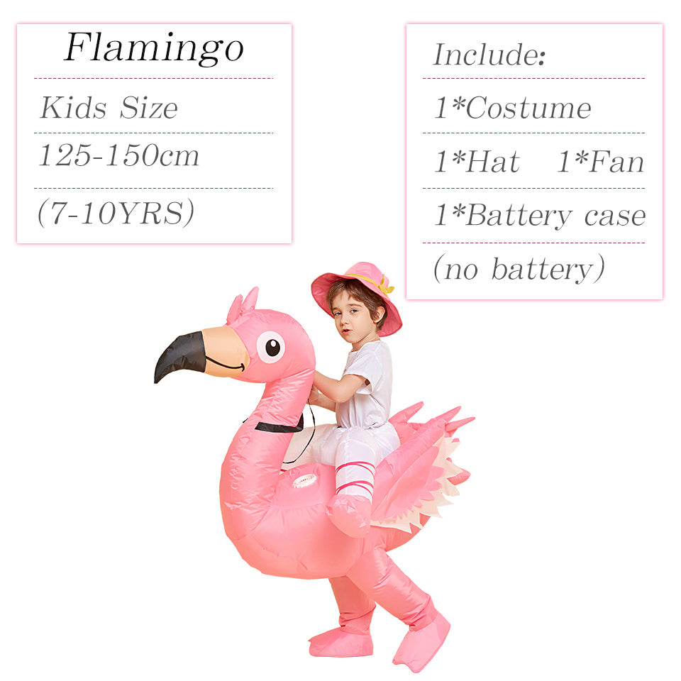 Flamingo Inflatable Costume Riding On Flamingo Air Blow up Costumes Funny Fancy Dress Party Halloween Costume for Adult