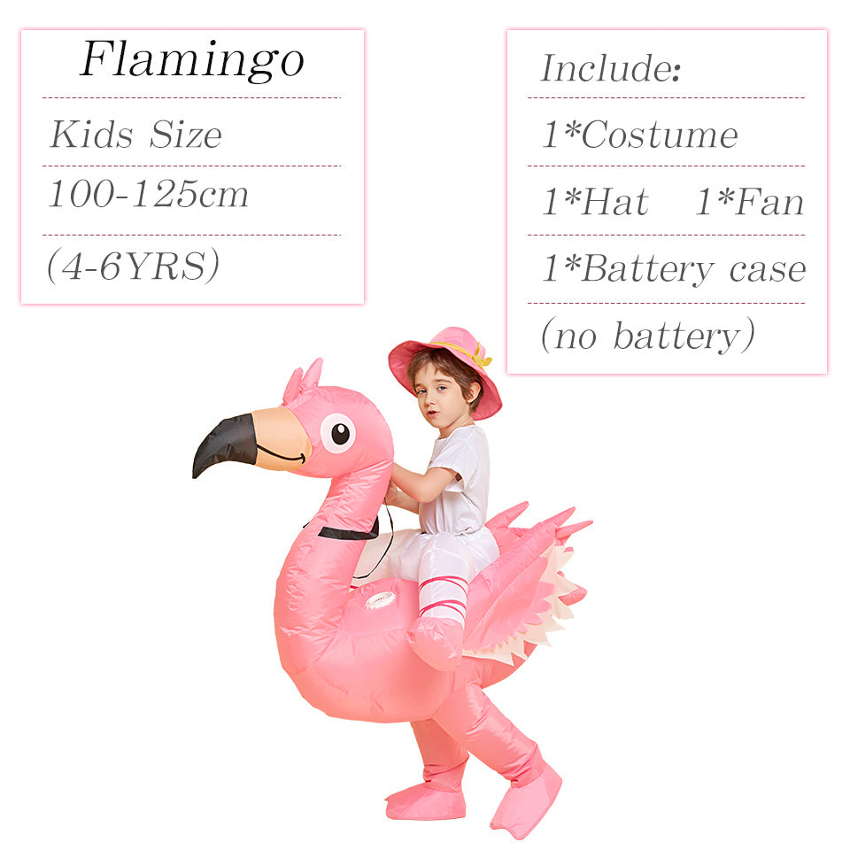 Flamingo Inflatable Costume Riding On Flamingo Air Blow up Costumes Funny Fancy Dress Party Halloween Costume for Adult