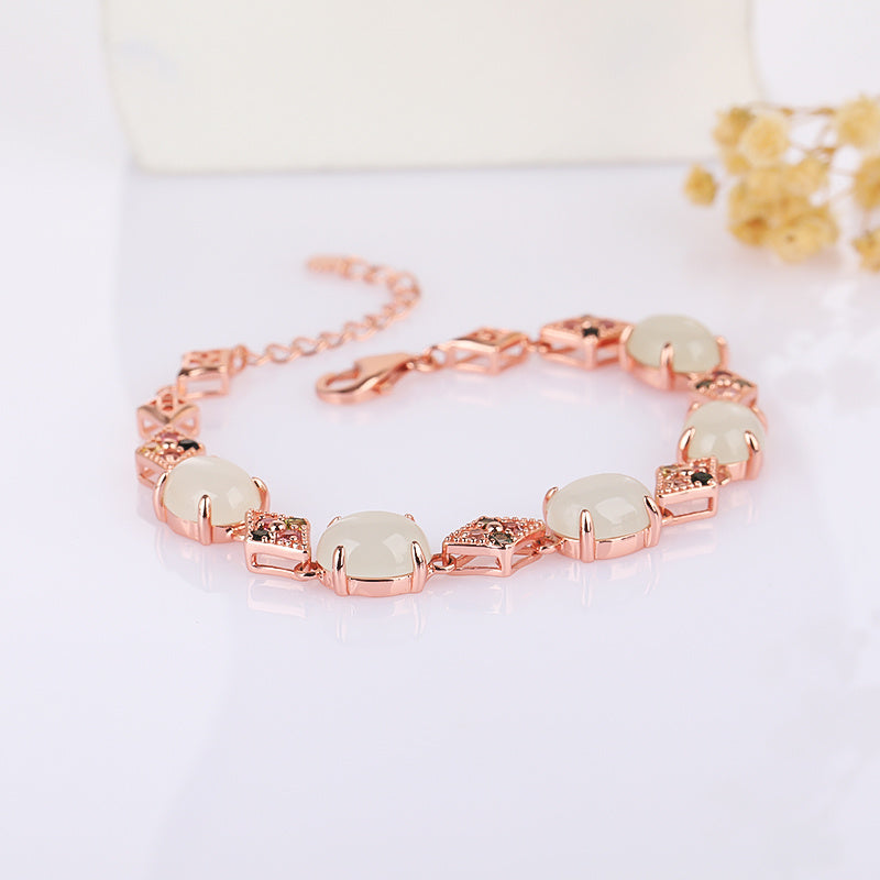 S925 flower like jade foam Jade Bracelet