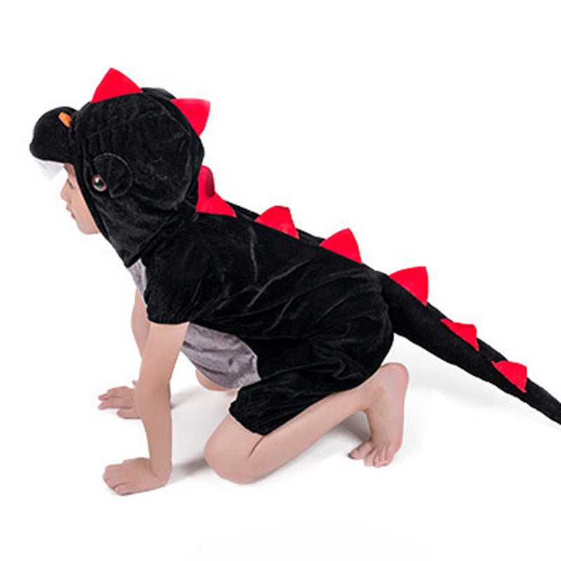 Cute Kids Animal Dinosaur Kugurumi Costume Cosplay Boys Child Green Black Kindergarten School Party Student Game Role Play Suit