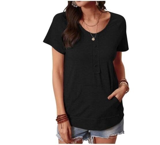 Round Neck Pullover Short Sleeve T-shirt