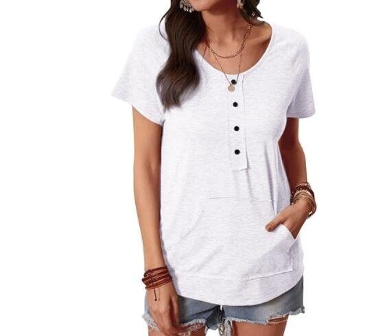 Round Neck Pullover Short Sleeve T-shirt