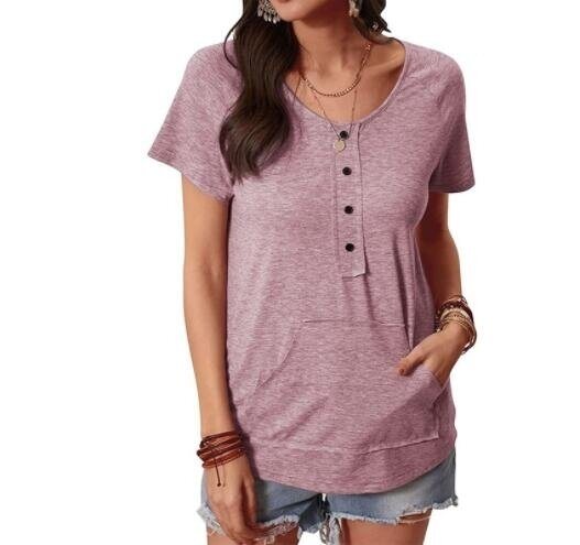 Round Neck Pullover Short Sleeve T-shirt