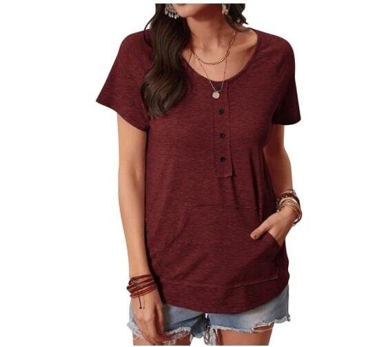 Round Neck Pullover Short Sleeve T-shirt