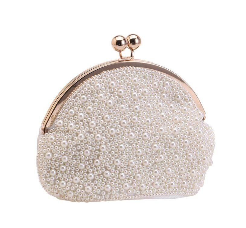 Pearl Clutch Bag Wedding Clutch with Pearl Chain