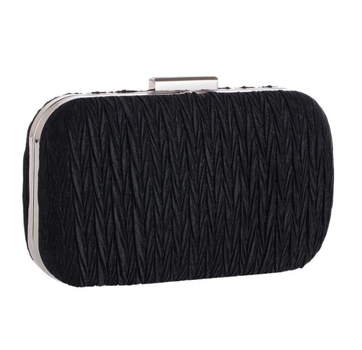 Pleated Satin Wedding Evening Bridal Clutch Purse