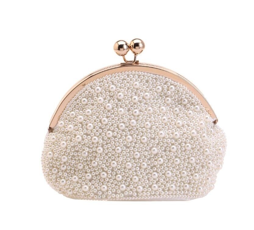 Pearl Clutch Bag Wedding Clutch with Pearl Chain