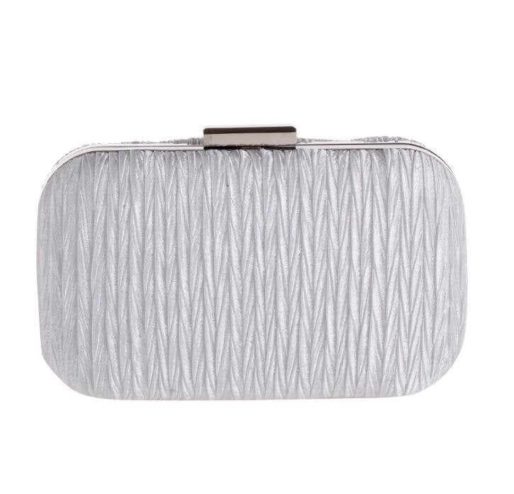 Pleated Satin Wedding Evening Bridal Clutch Purse