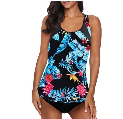 High Waist Print Two Piece Tankinis Bathing Suits