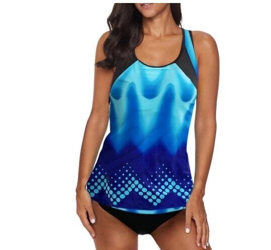 High Waist Print Two Piece Tankinis Bathing Suits