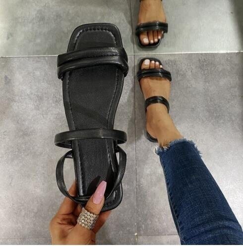 Open Toe Square Toe Beach Sandals