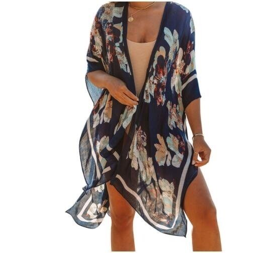 Floral Print Cover Ups for Swimwear Cardigan