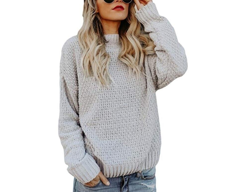 Crewneck Twist Knit Pullover Sweater Tops