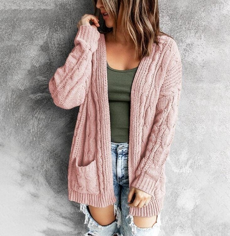 Open Front Cardigan Sweater with Pockets