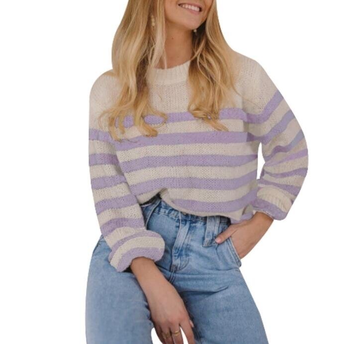 Striped Pullover Knitted Sweater