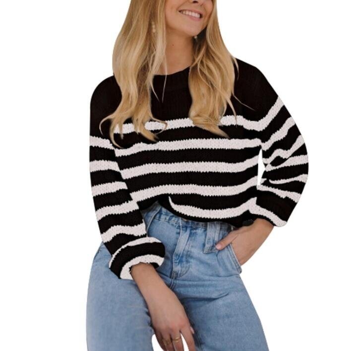 Striped Pullover Knitted Sweater