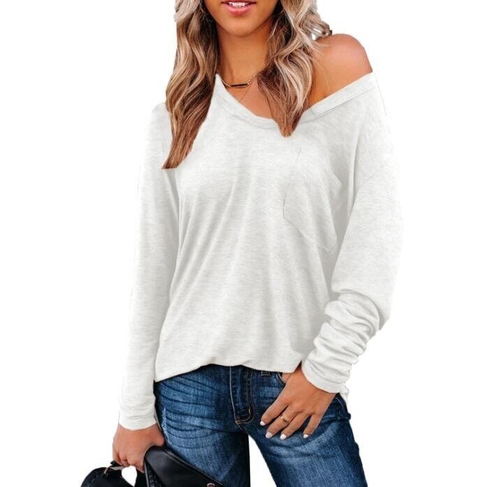 V-neck Casual Long Sleeved Top Tunics