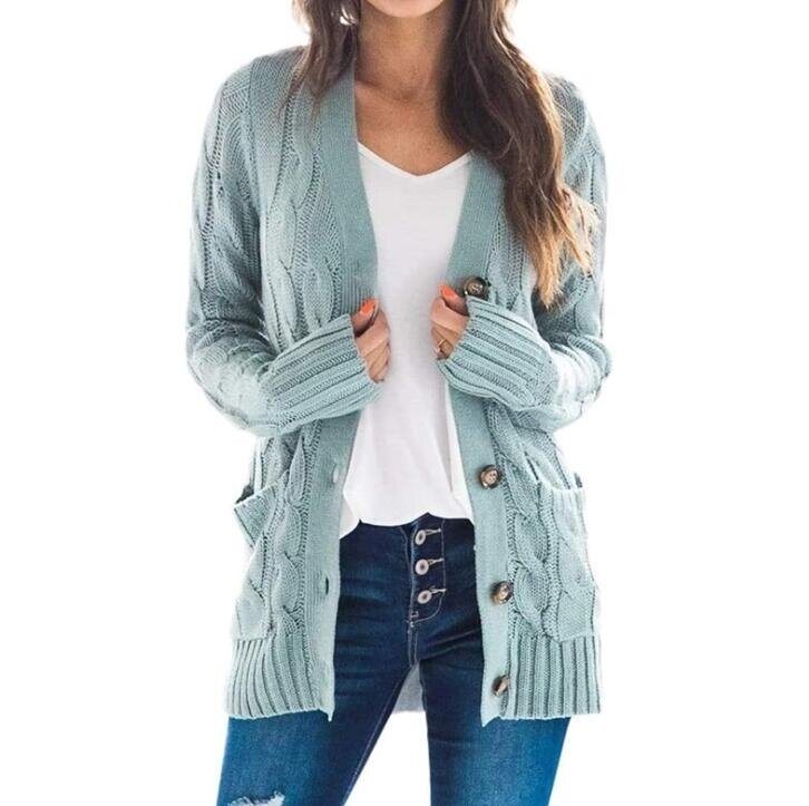 Buttons Down Knit Open Front Cardigan Sweater