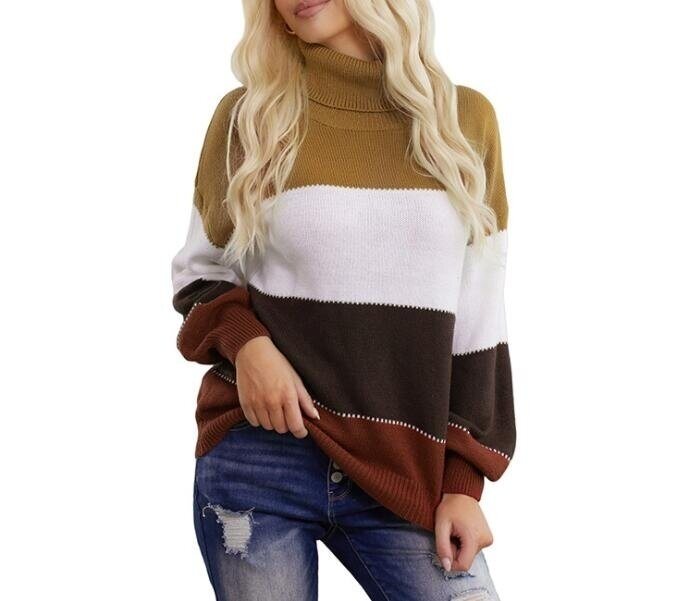 Striped Turtleneck Casual Sweater