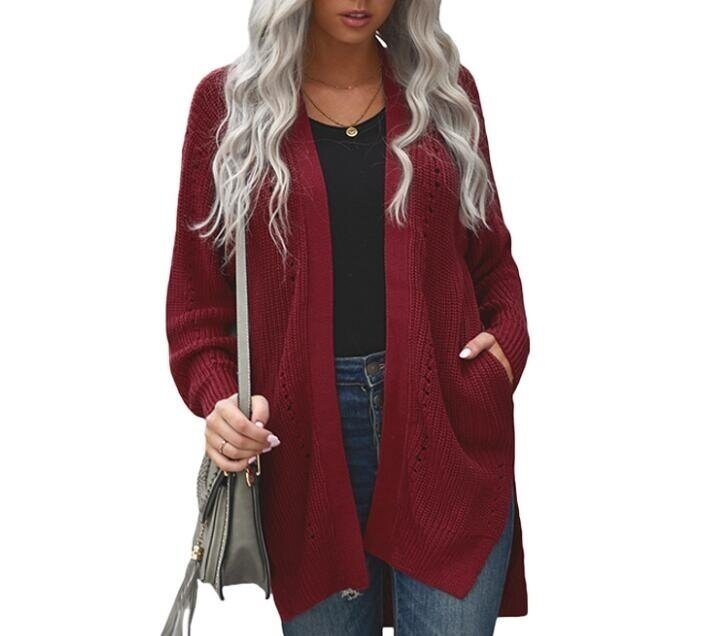 Slit Knit Sweater Cardigan