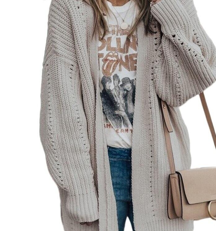 Slit Knit Sweater Cardigan