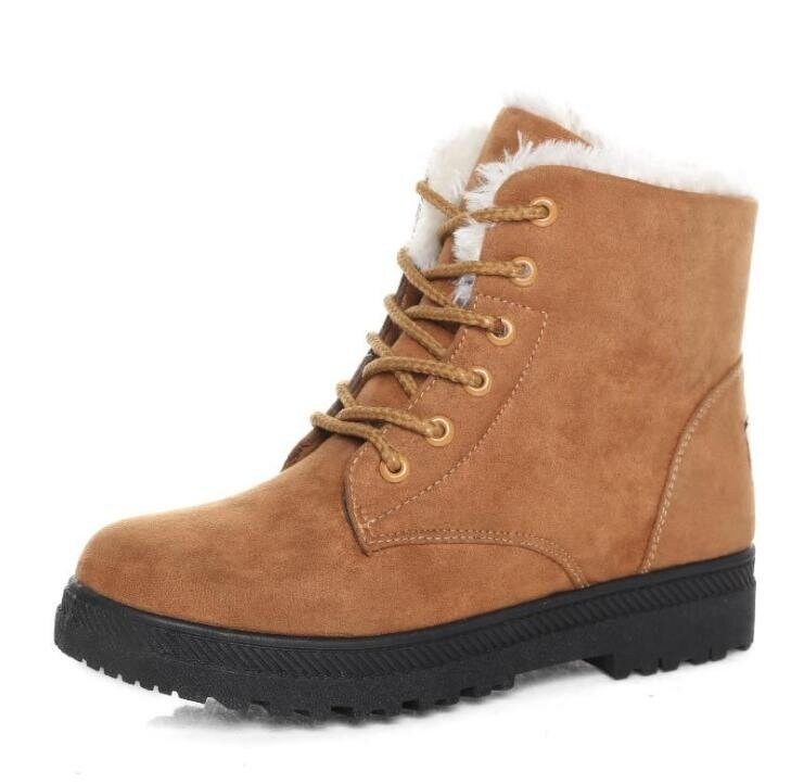 Lace Up Fleece Sneakers Boots