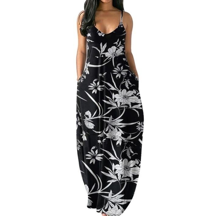 Floral Boho Spaghetti Strap Maxi Dress