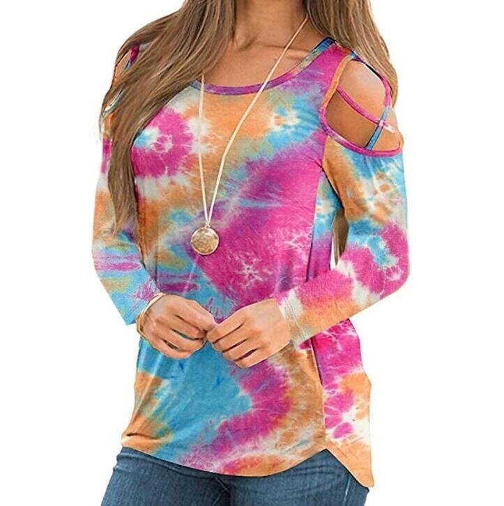 Flowers Printed Long Sleeved Strapless Tunics Tops