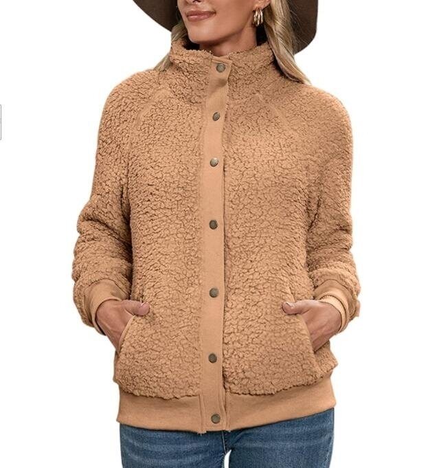 Sherpa Fleece Button Down Sweater